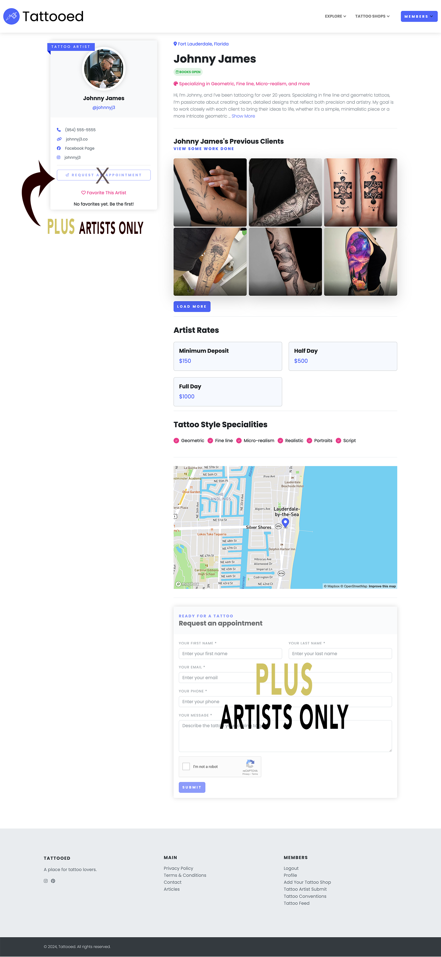 Example artist profile